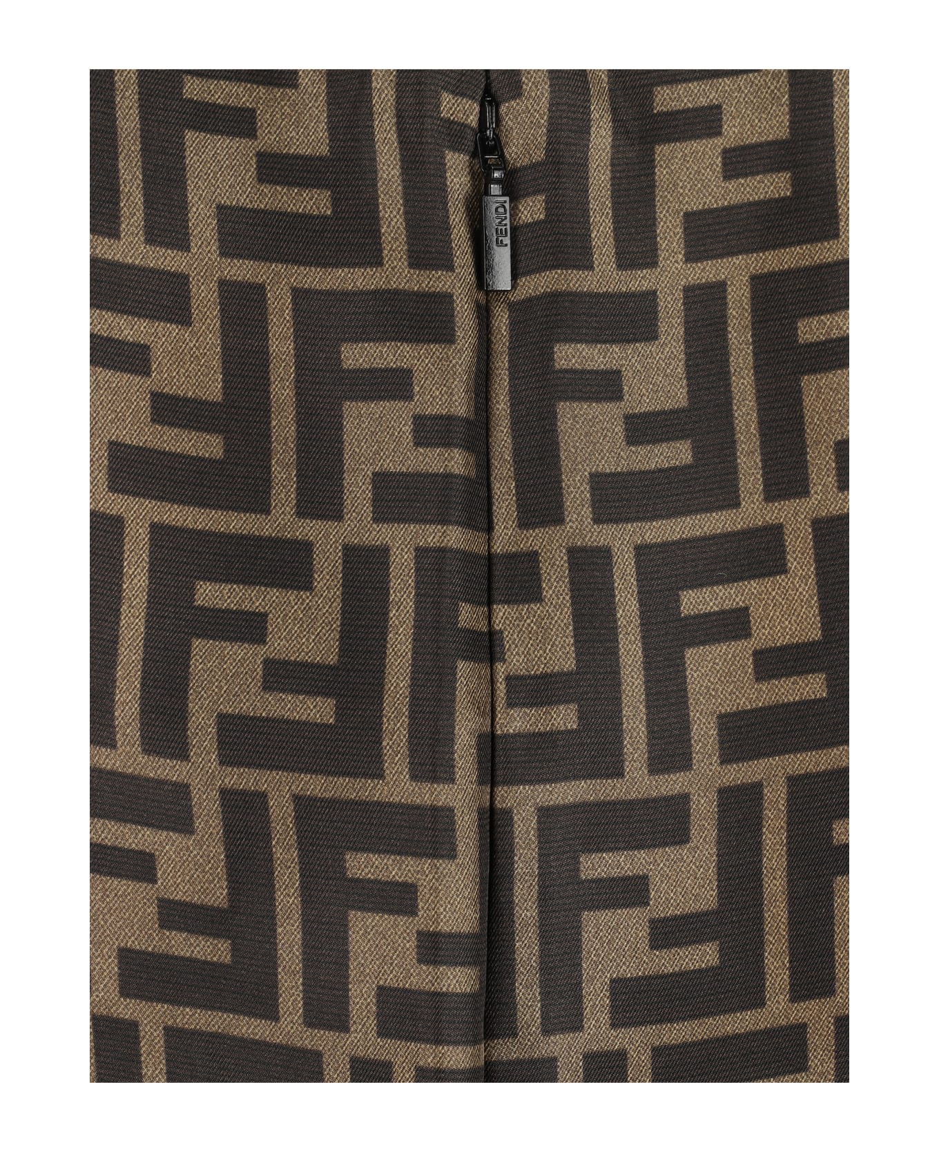 Fendi Ff Maxi Skirt - Fango/tabacco
