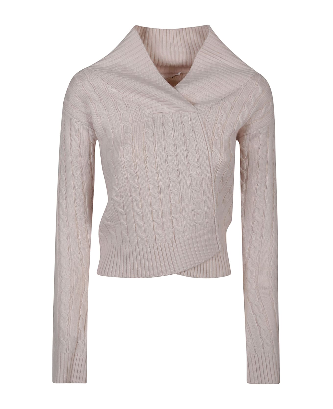 Victoria Beckham Wrap Detail Sweater - Bone