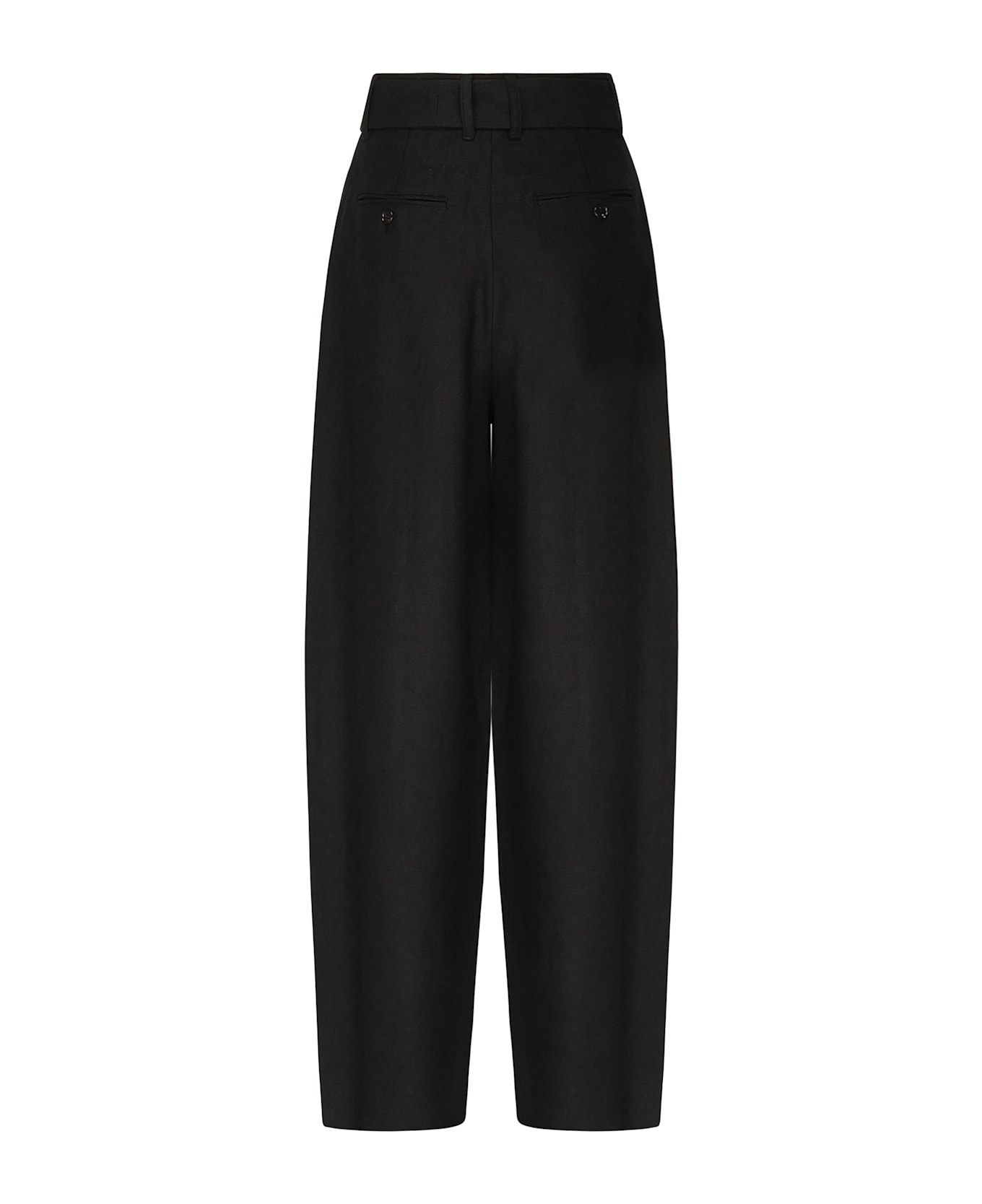 
S Max Mara Wide Jane Linen Trousers - Black
