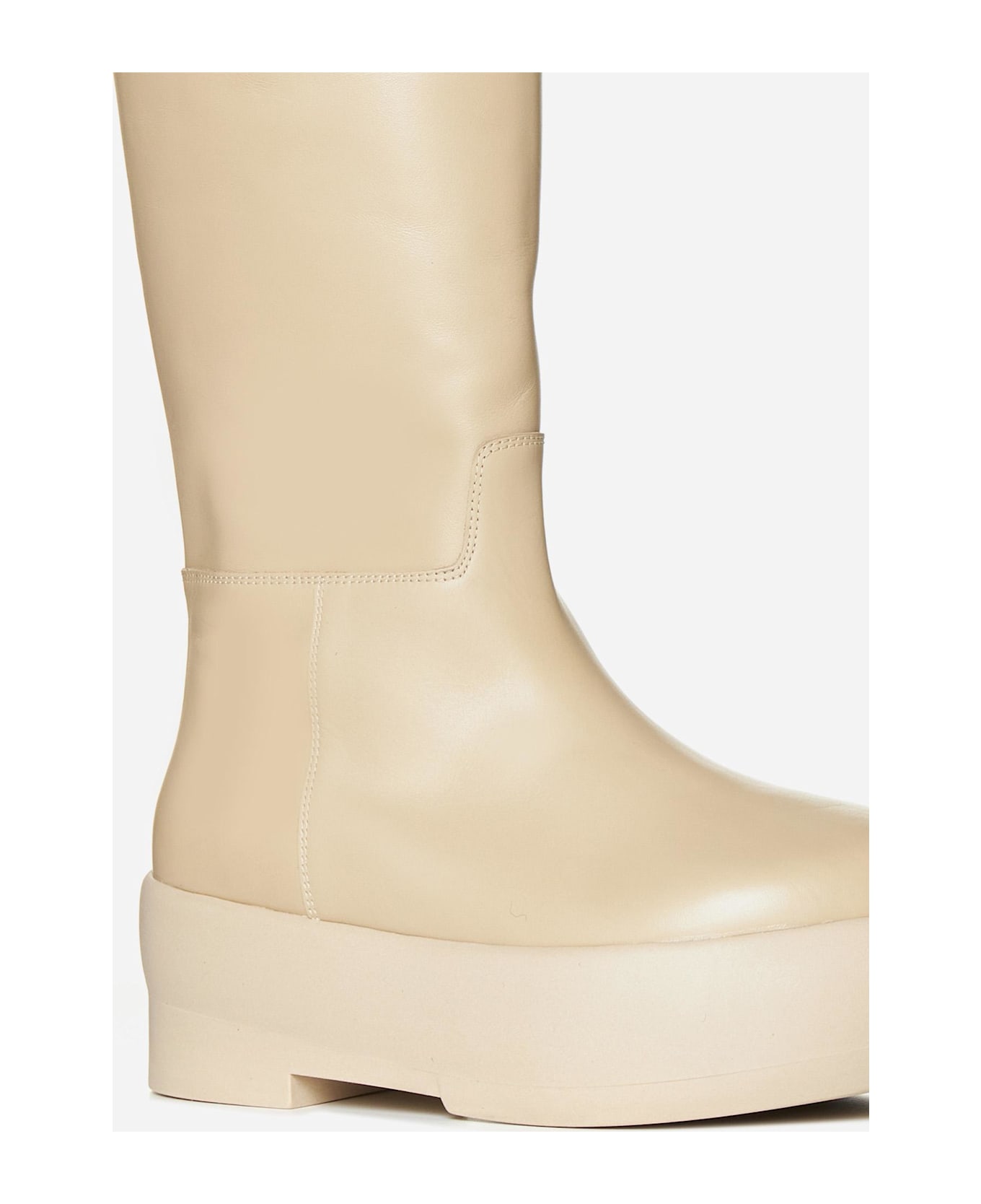 GIA BORGHINI Leather Boots - Beige