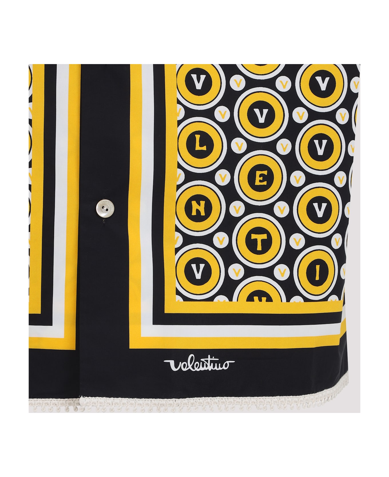 Valentino Bowling Shirt - Clp Nero Giallo Avorio