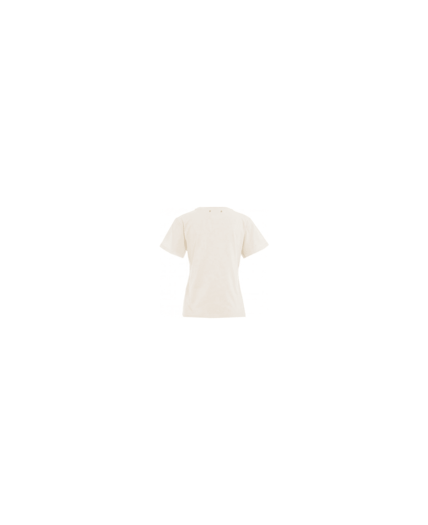 Golden Goose Cotton T-shirt With Heritage Print - Bianco