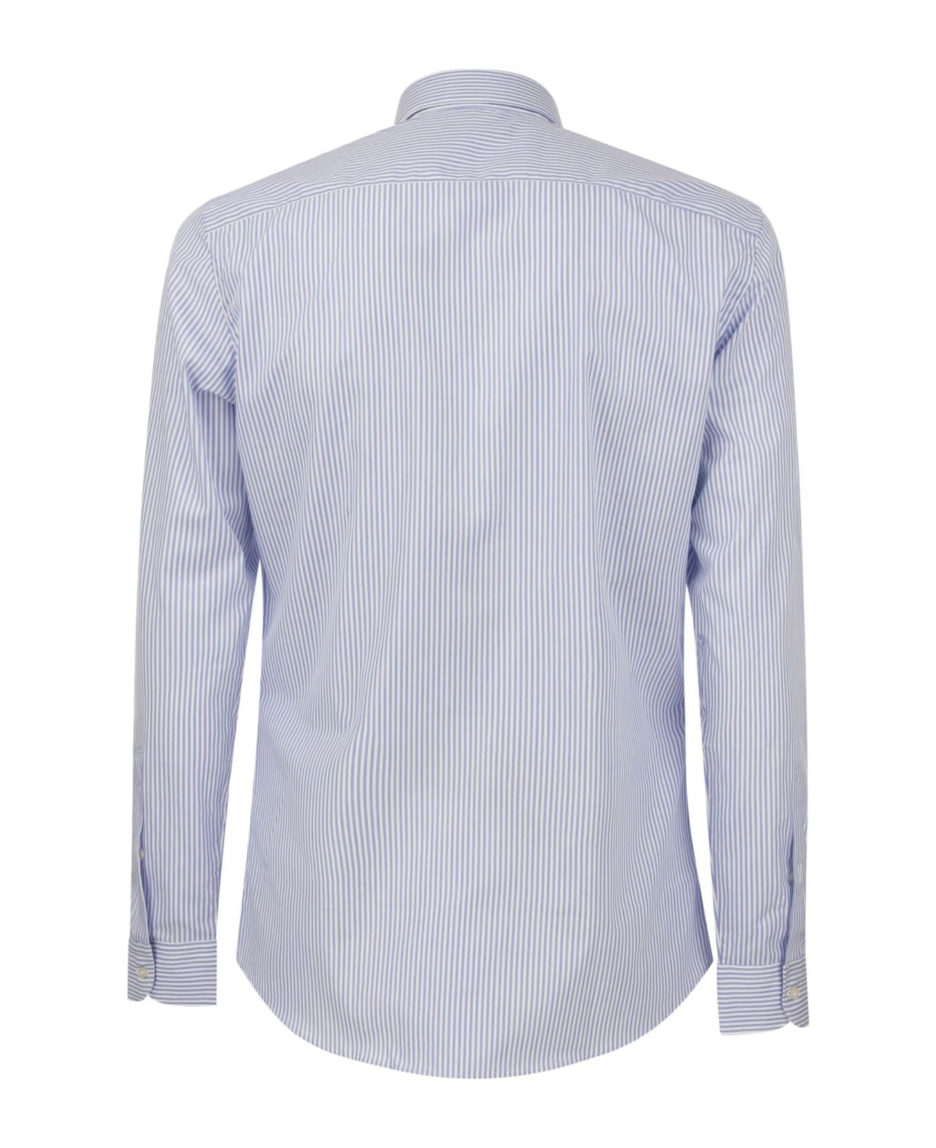 Fay Cotton French Collar Shirt - White/light Blue