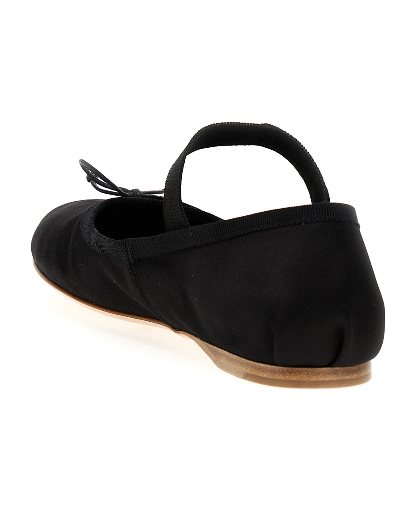 Miu Miu Logo Ballet Flats - Black