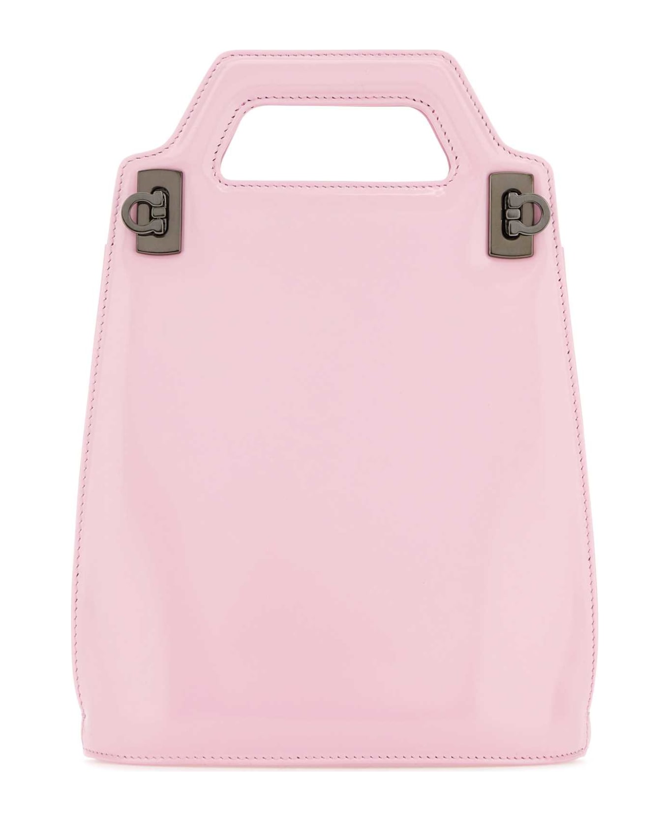 Ferragamo Pink Leather Mini Wanda Handbag - BUBBLEGU