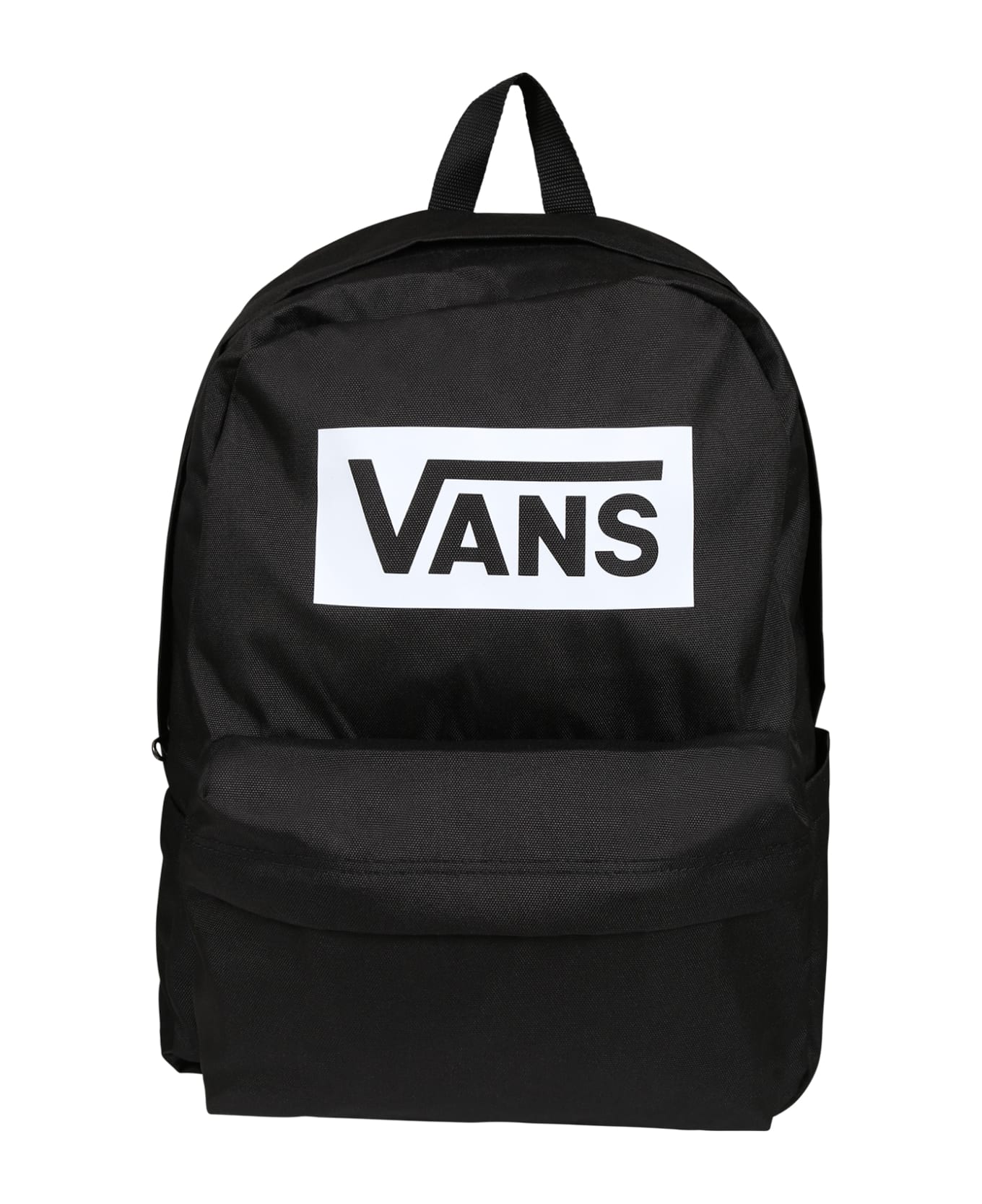 Vans Black Backpack For Kids With Iconic White Logo - Black