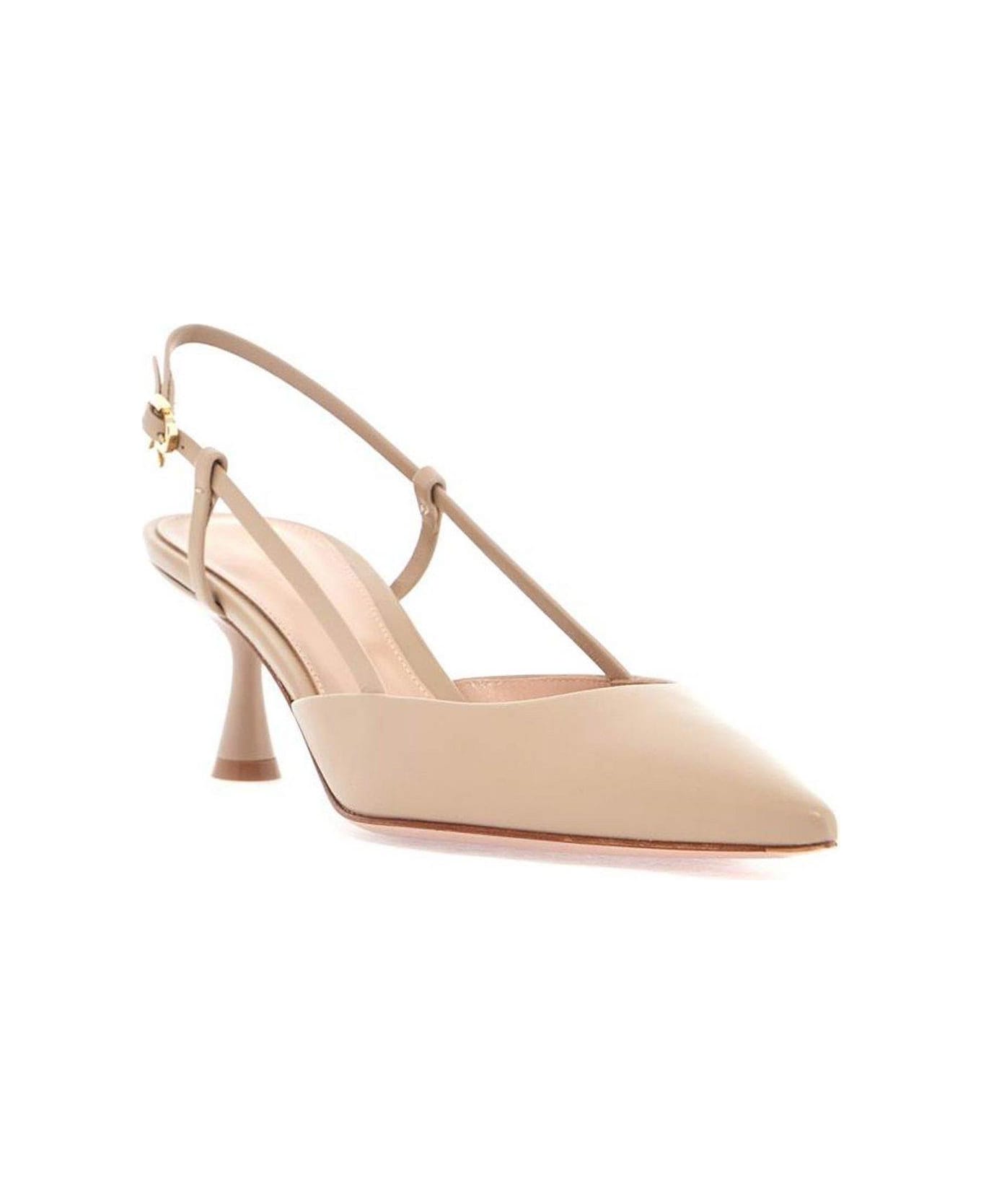 Gianvito Rossi Ascent Pointed-toe Slingback Pumps - Beige