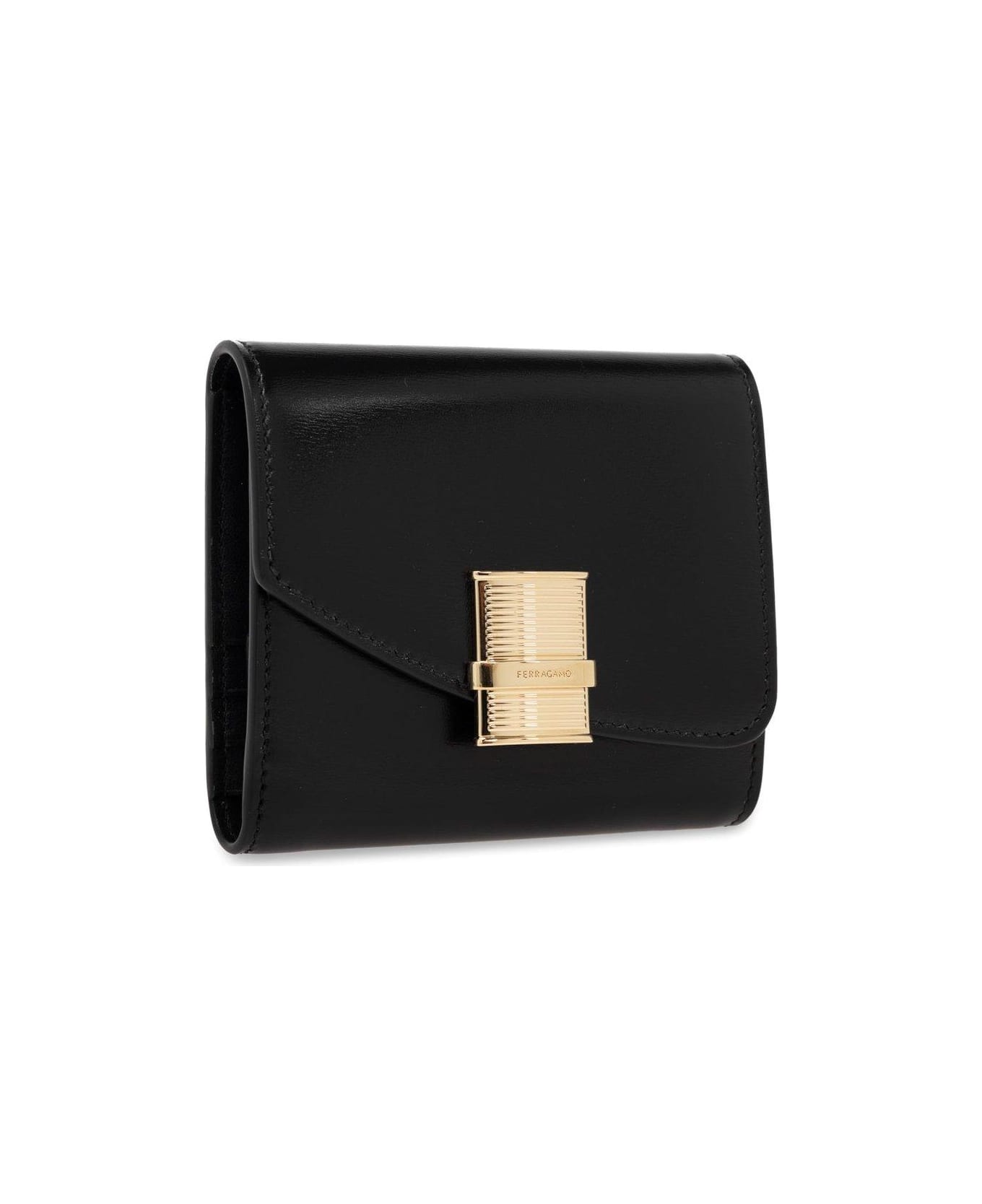 Ferragamo Fiamma Compact Wallet - Nero