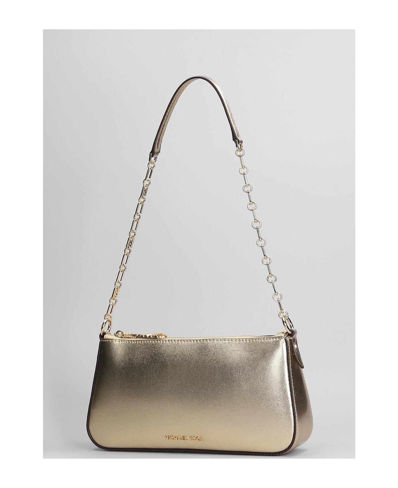 Michael Kors Empire Shoulder Bag In Gold Leather - gold