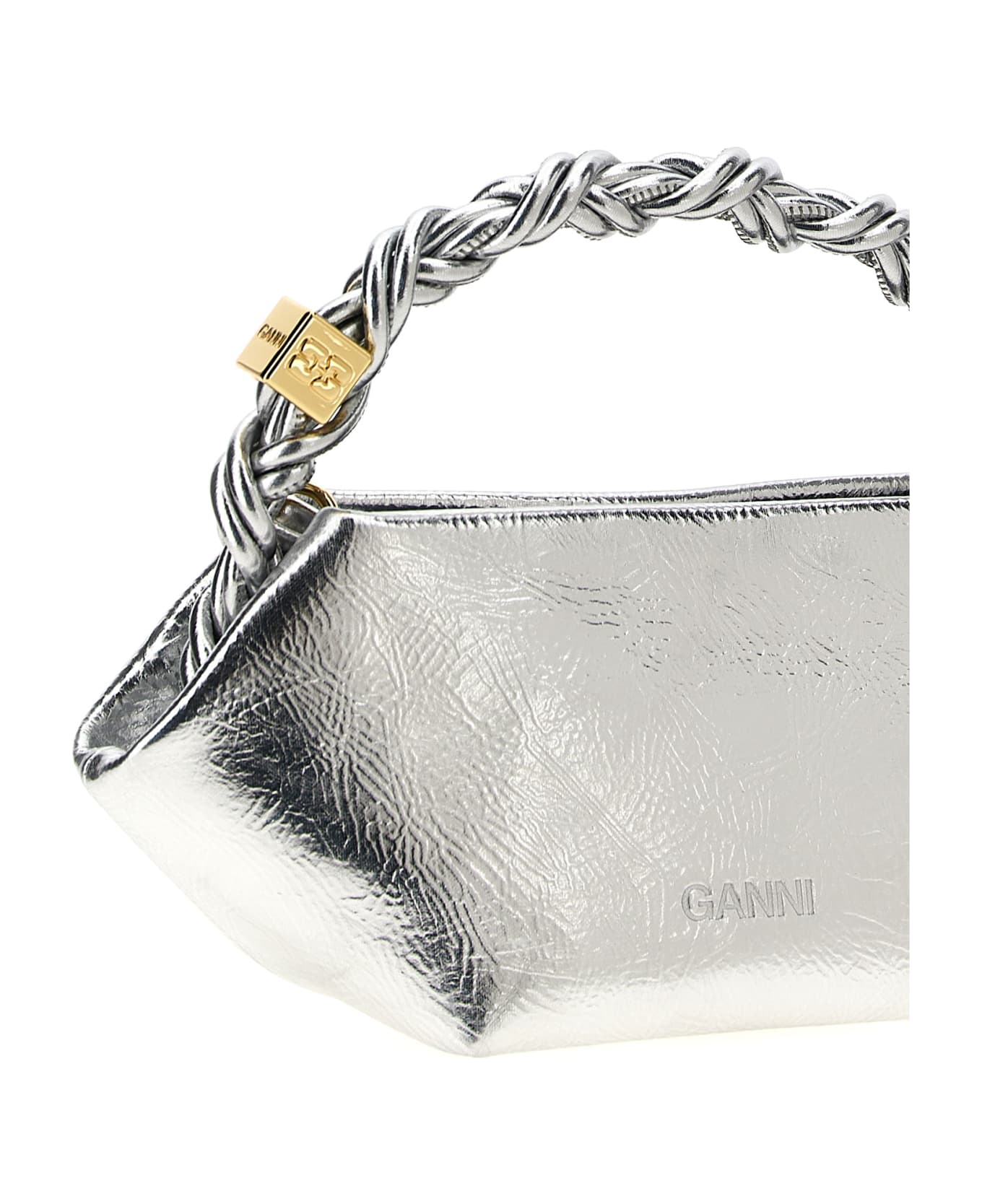 Ganni 'bou Bag Mini Metallic' Handbag - Silver