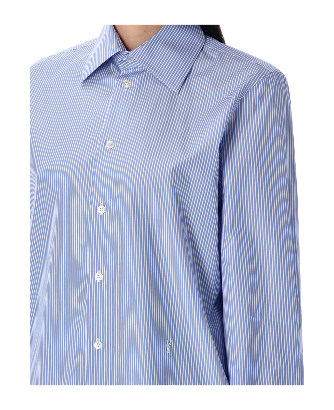 Saint Laurent Cassandre Shirt - LIGHT BLUE WHITE