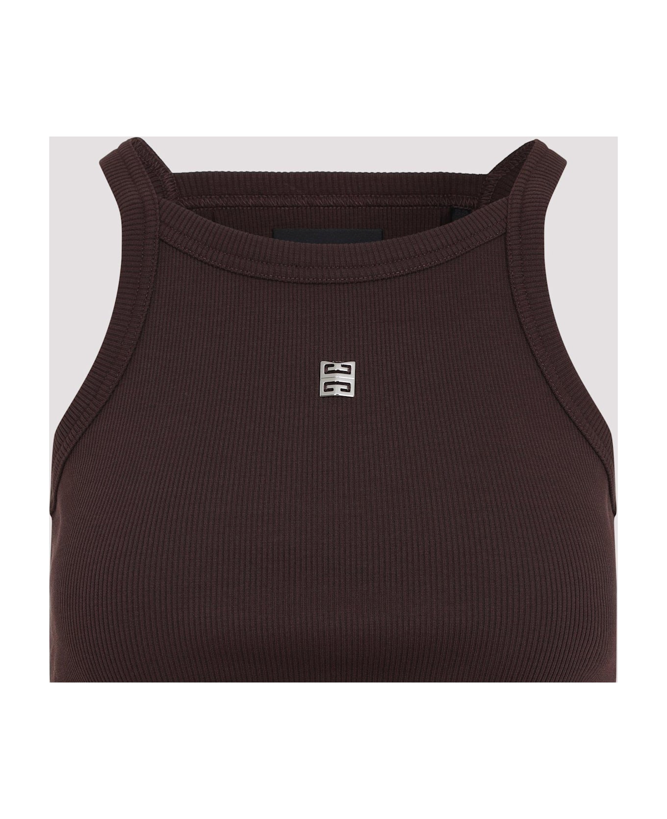 Givenchy 4g Plaque Cropped Tank Top - Marrone