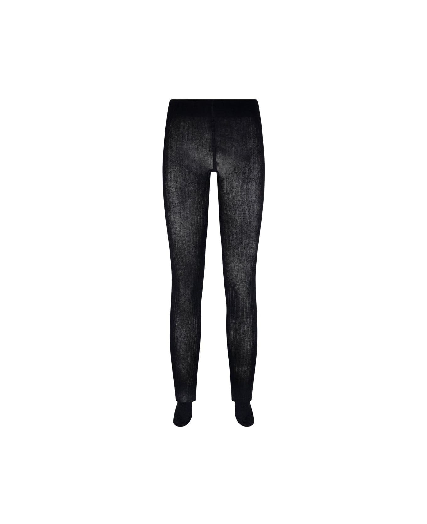 Max Mara High Waist Knitted Tights - BLACK