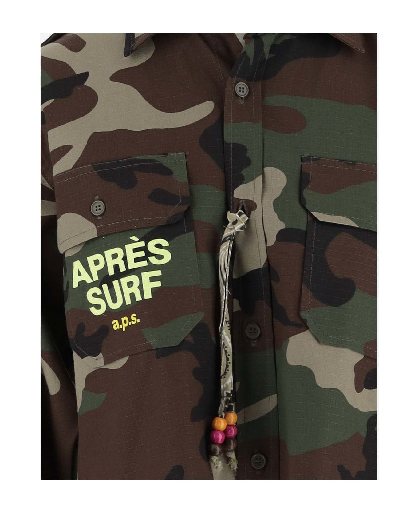 Apres Surf Cotton Crop Jacket With Logo - Red シャツ