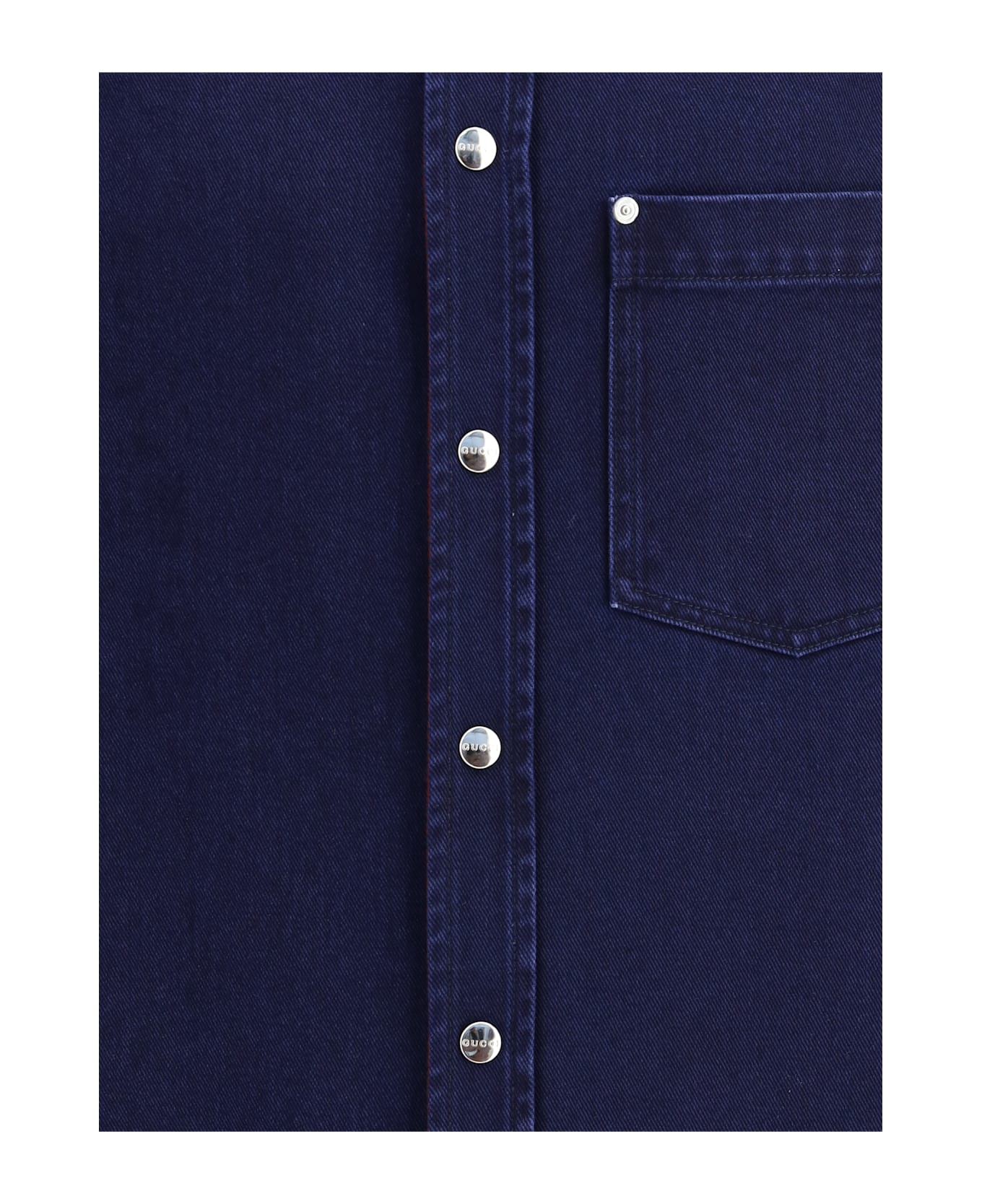 Gucci Denim And Flanel Reversible Shirt - Blue