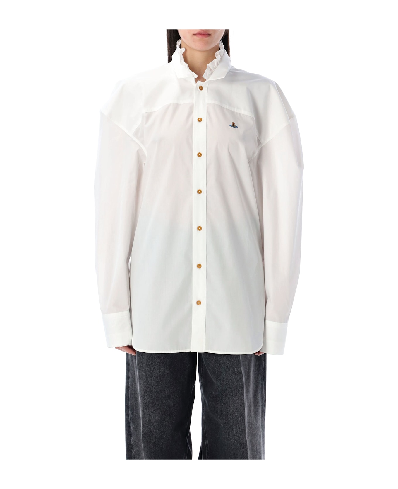 Vivienne Westwood Frilly Football Shirt - WHITE