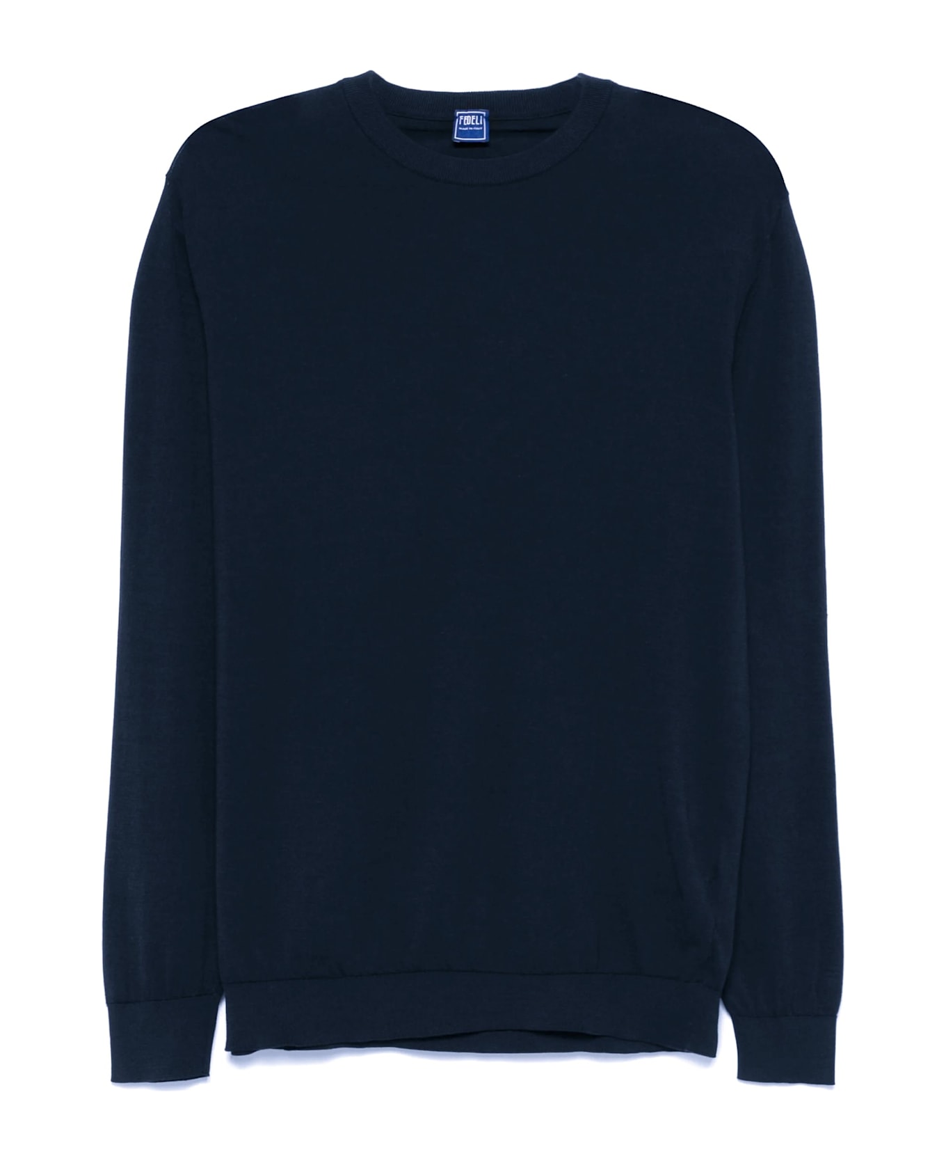 Fedeli Blue Cotton Sweater - BLUE