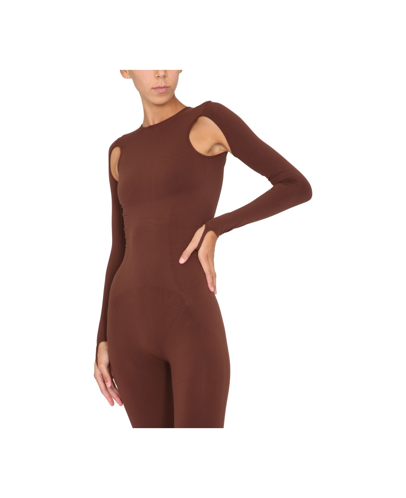 ANDREĀDAMO Full Jumpsuit With Cut-out Details - BROWN