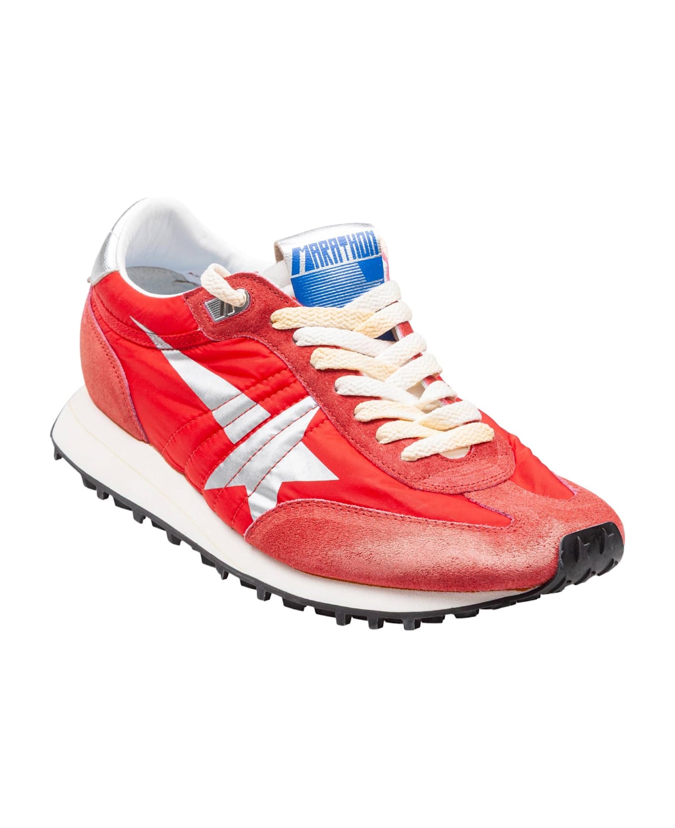 Golden Goose Red Nylon And Suede Running Sneakers - Red