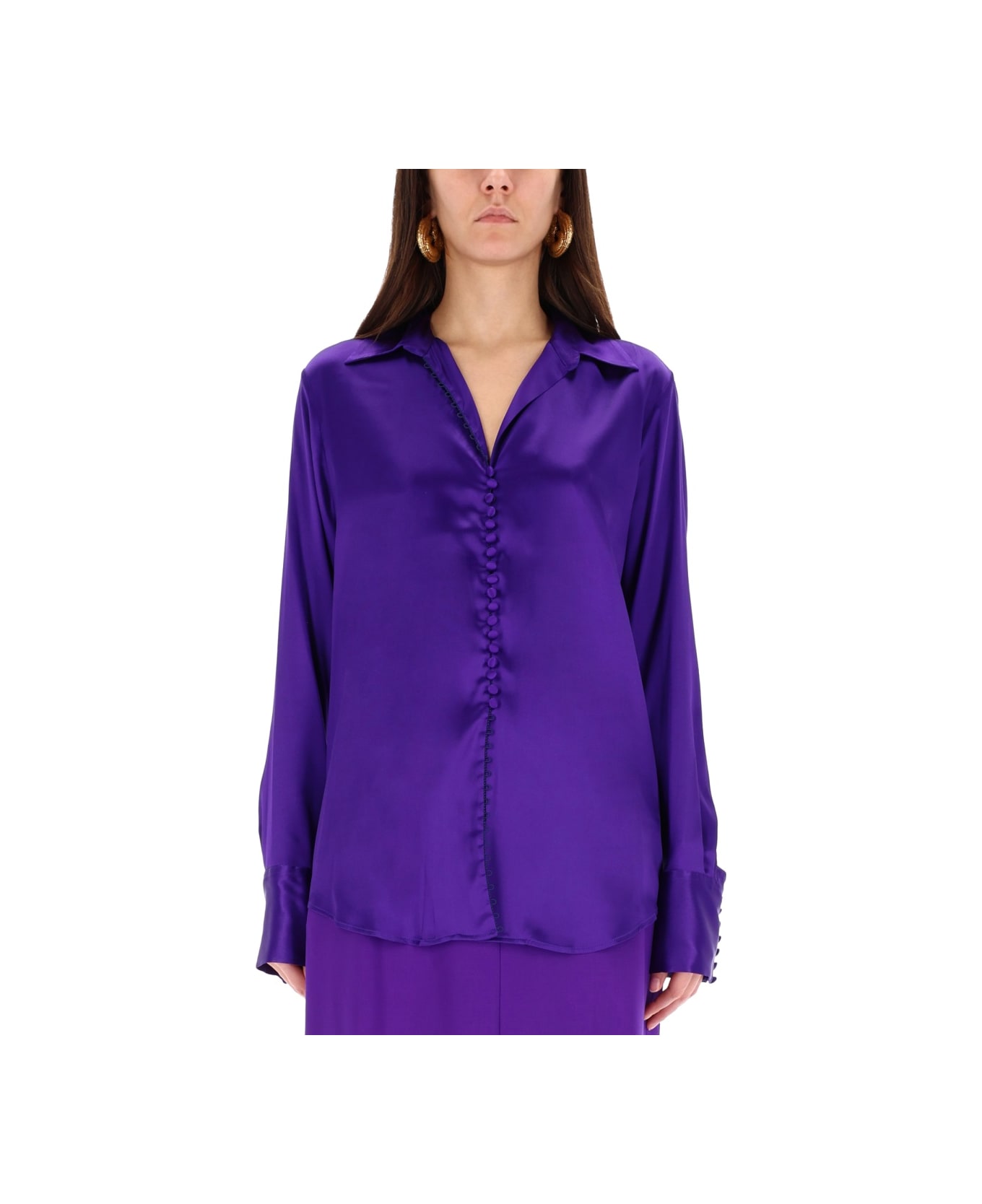 Dries Van Noten Silk Shirt - PURPLE