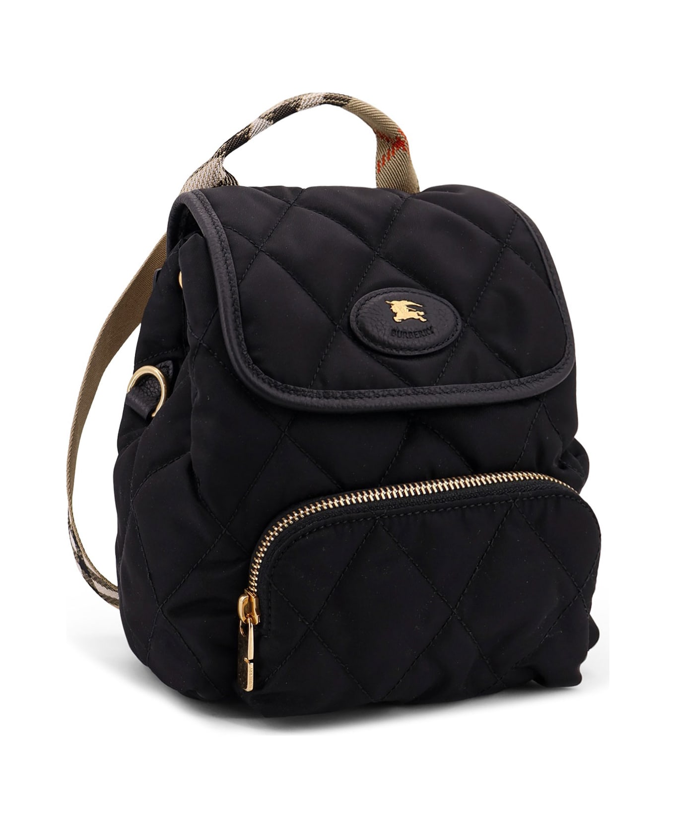 Burberry Nylon Backpack With Leather Logo Patch - Black バックパック
