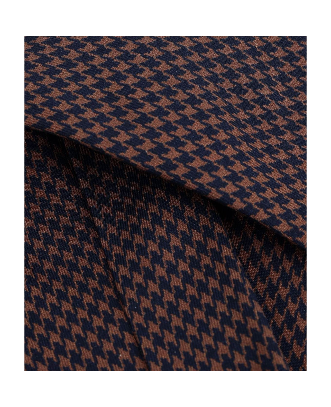 Larusmiani Tie Pied De Poule Tie - Brown