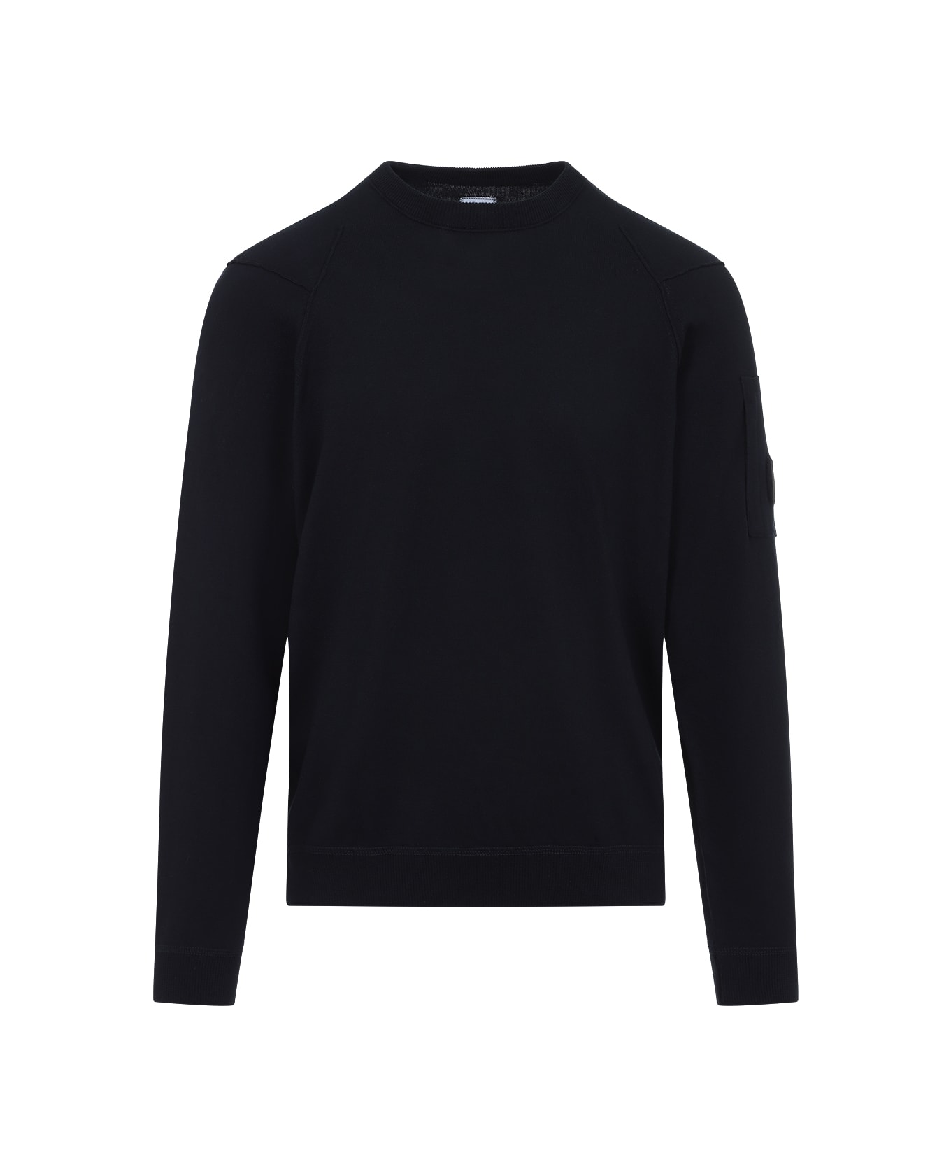 C.P. Company Sea Island Crew Neck Lens Knit Pullover - Total Eclipse