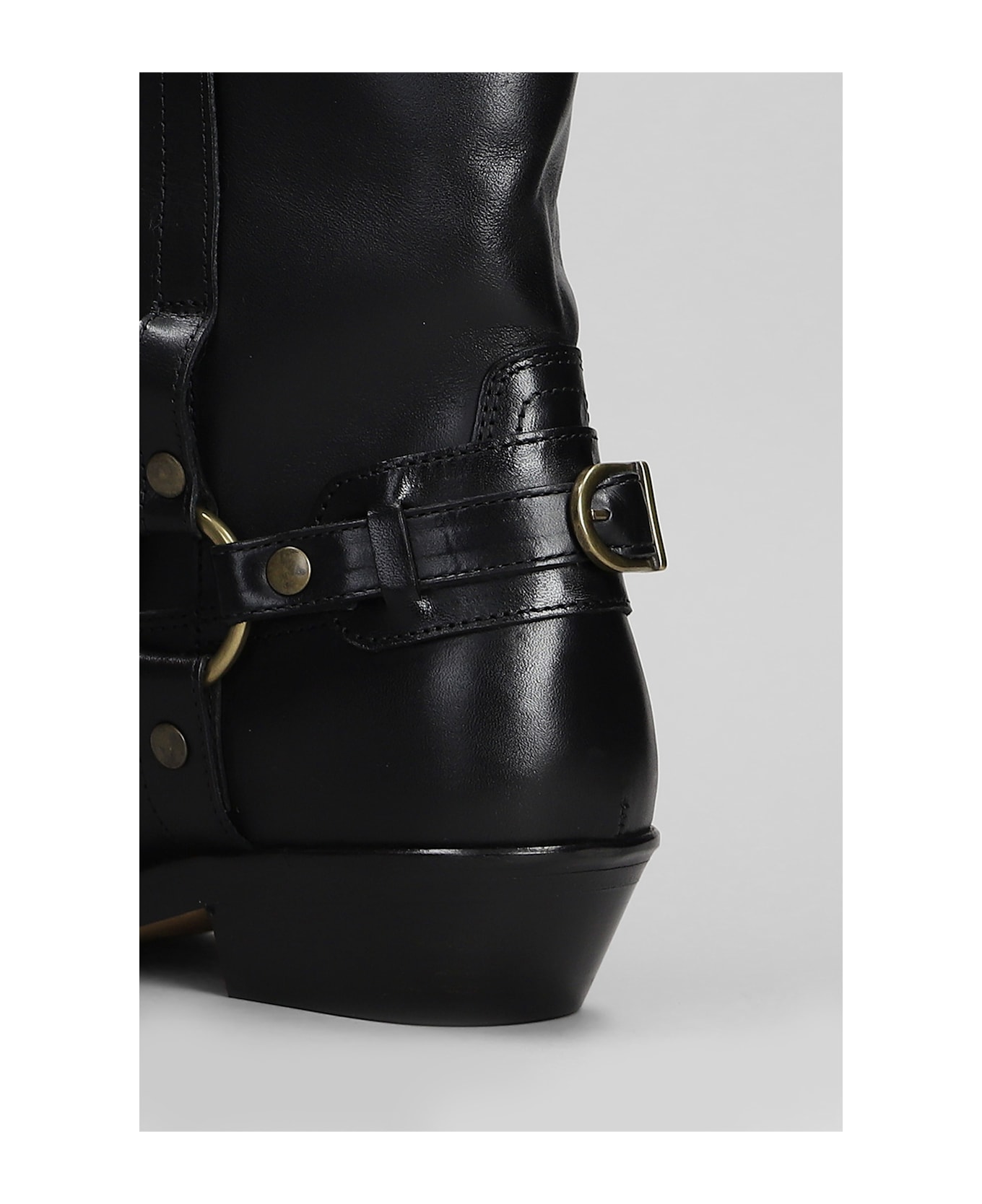 Isabel Marant Heiko Low Heels Boots In Black Leather - black