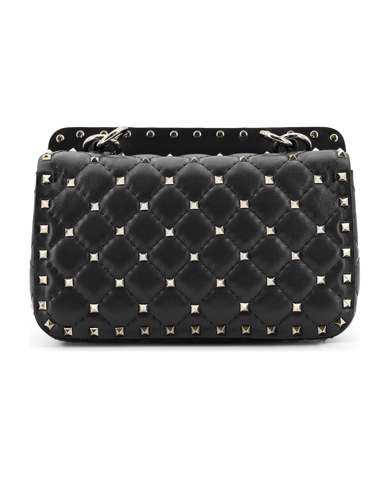 Valentino Garavani Rockstud Spike Media Shoulder Bag - Black