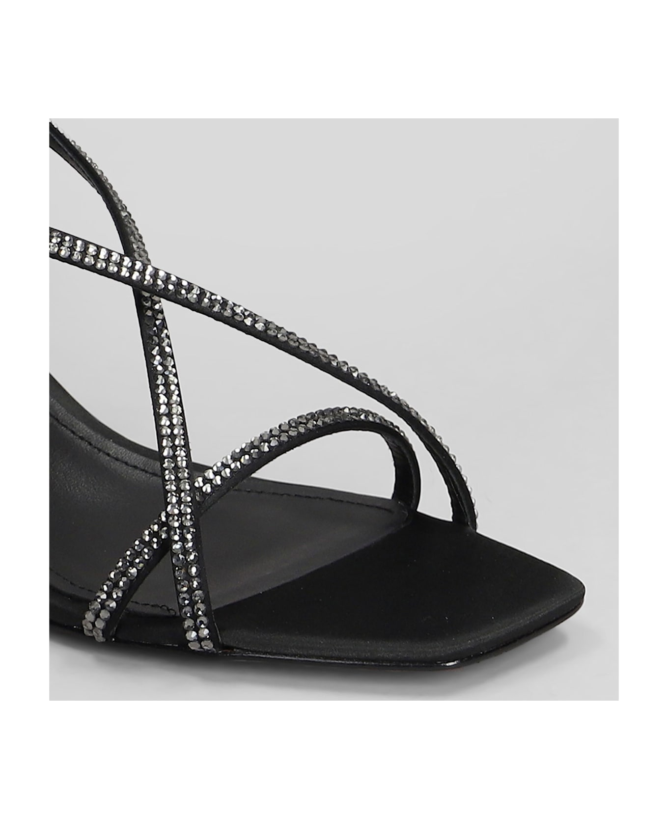 Lola Cruz Liberty Heel 55 Sandals In Black Satin - black