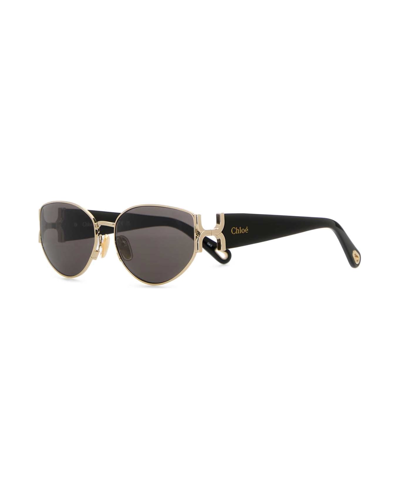 Chloé Black Acetate Sunglasses - GOLDBLACKGREY