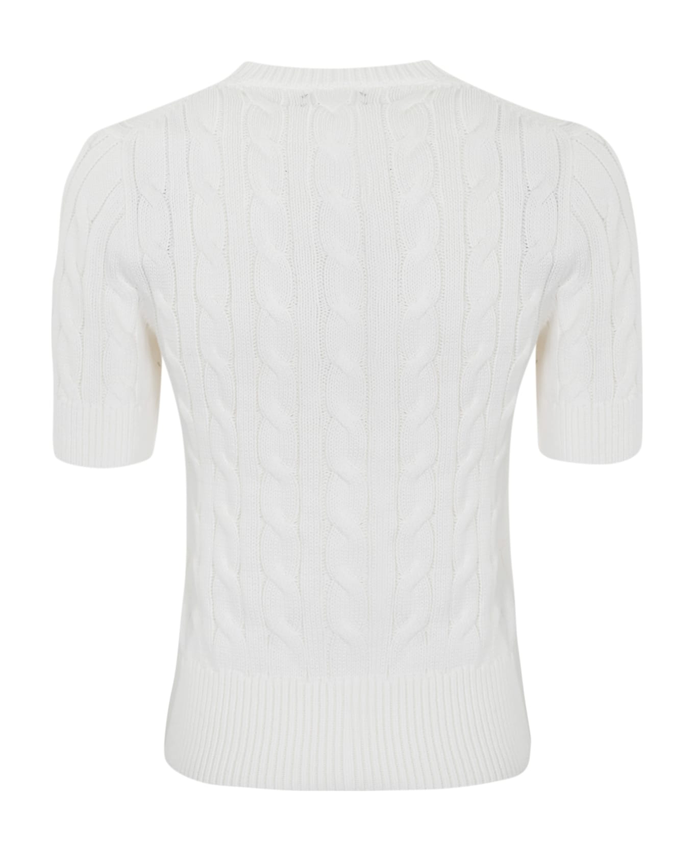 Ralph Lauren Cable Cardigan With Short Sleeves - White カーディガン