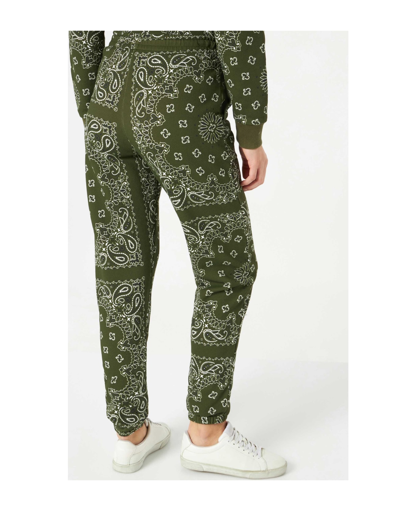 MC2 Saint Barth Woman Fleece Pants With Green Bandanna Print