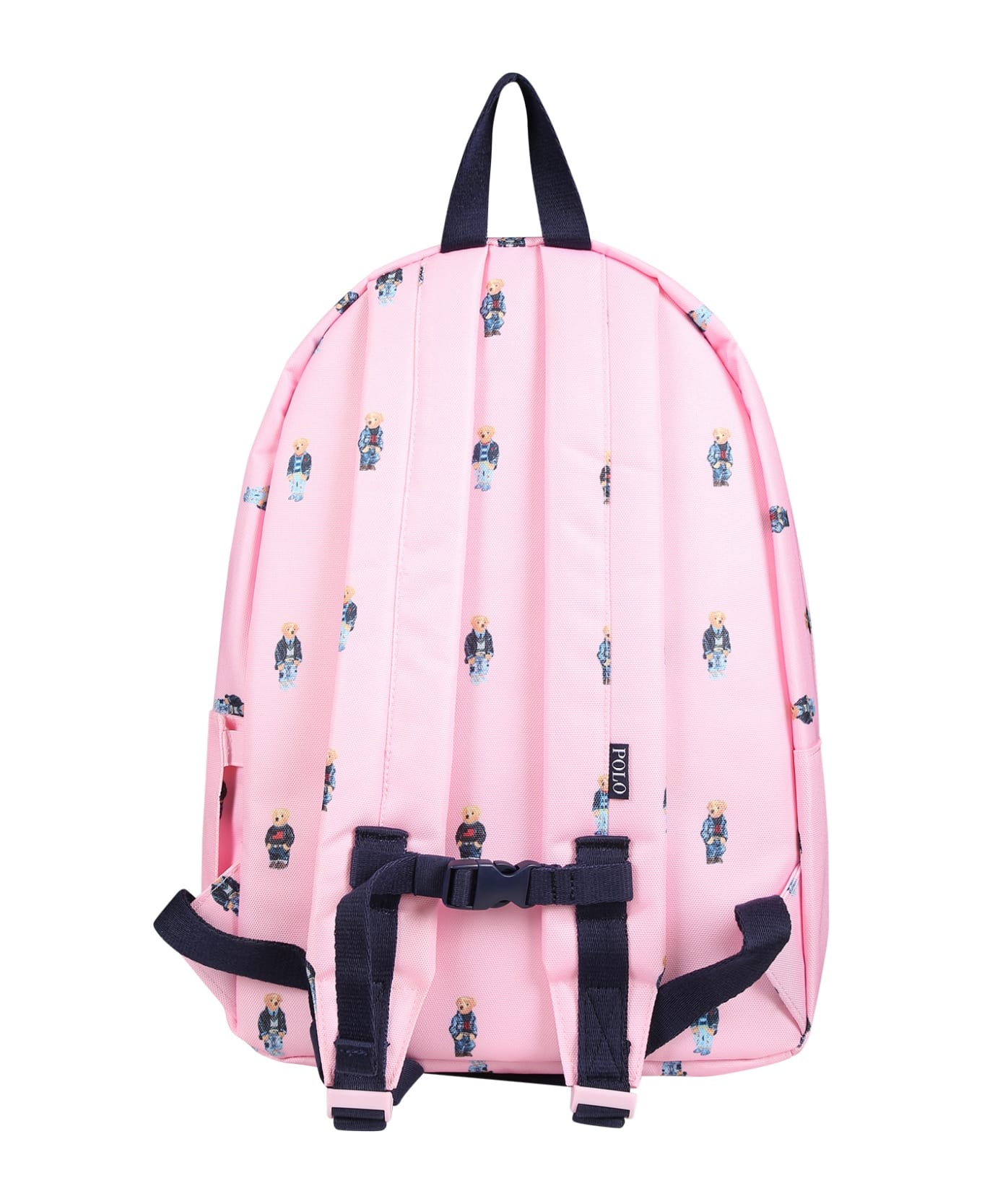 Ralph Lauren Pink Backpack For Girl With Polo Bear - Pink