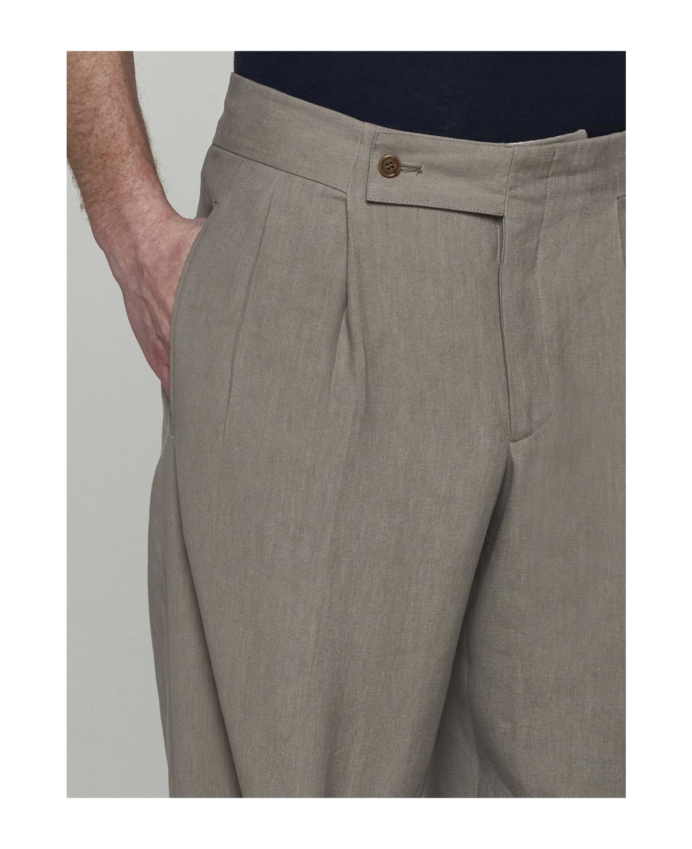 Giorgio Armani Linen Trousers - NEUTRALS