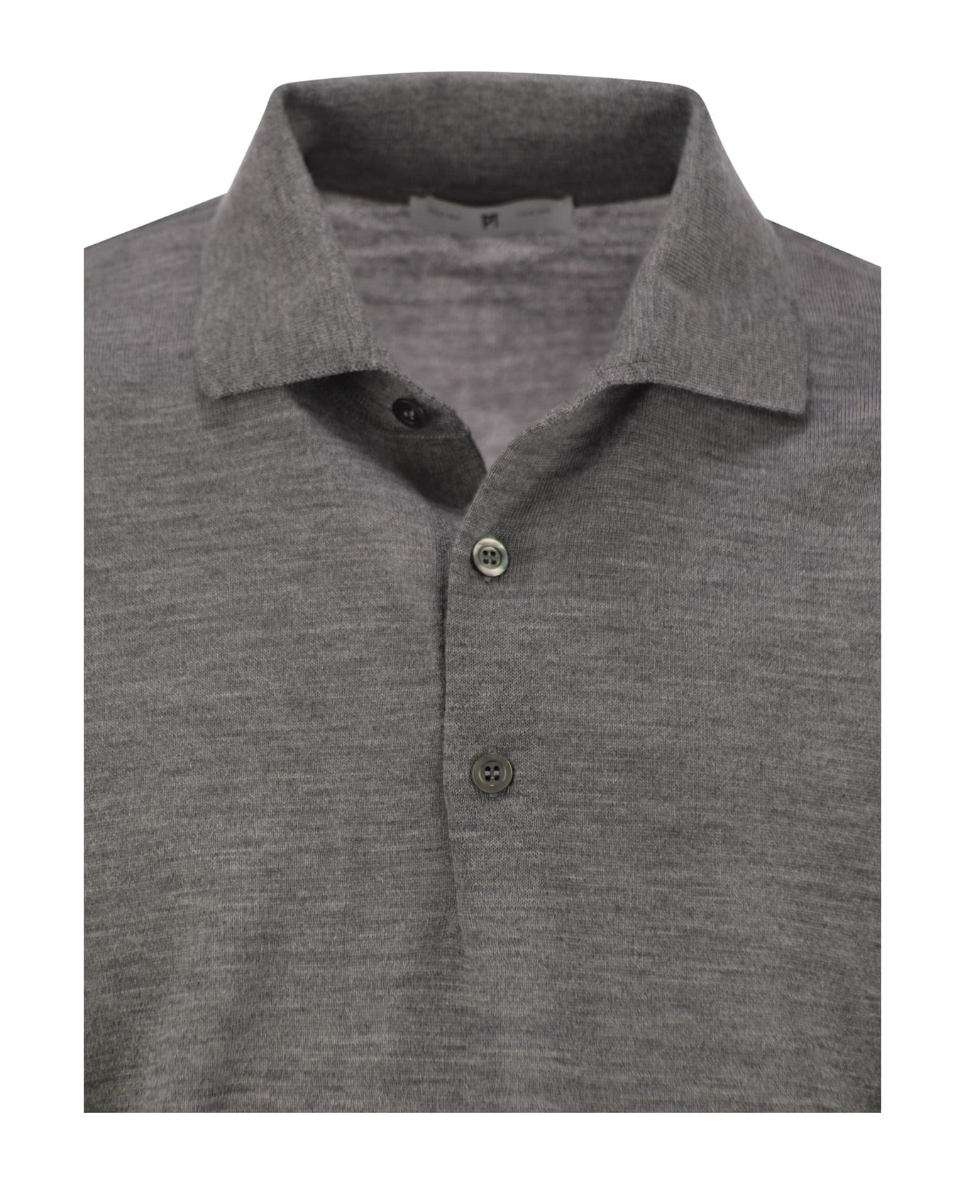 PT Torino Wool Polo Shirt - Melange Grey