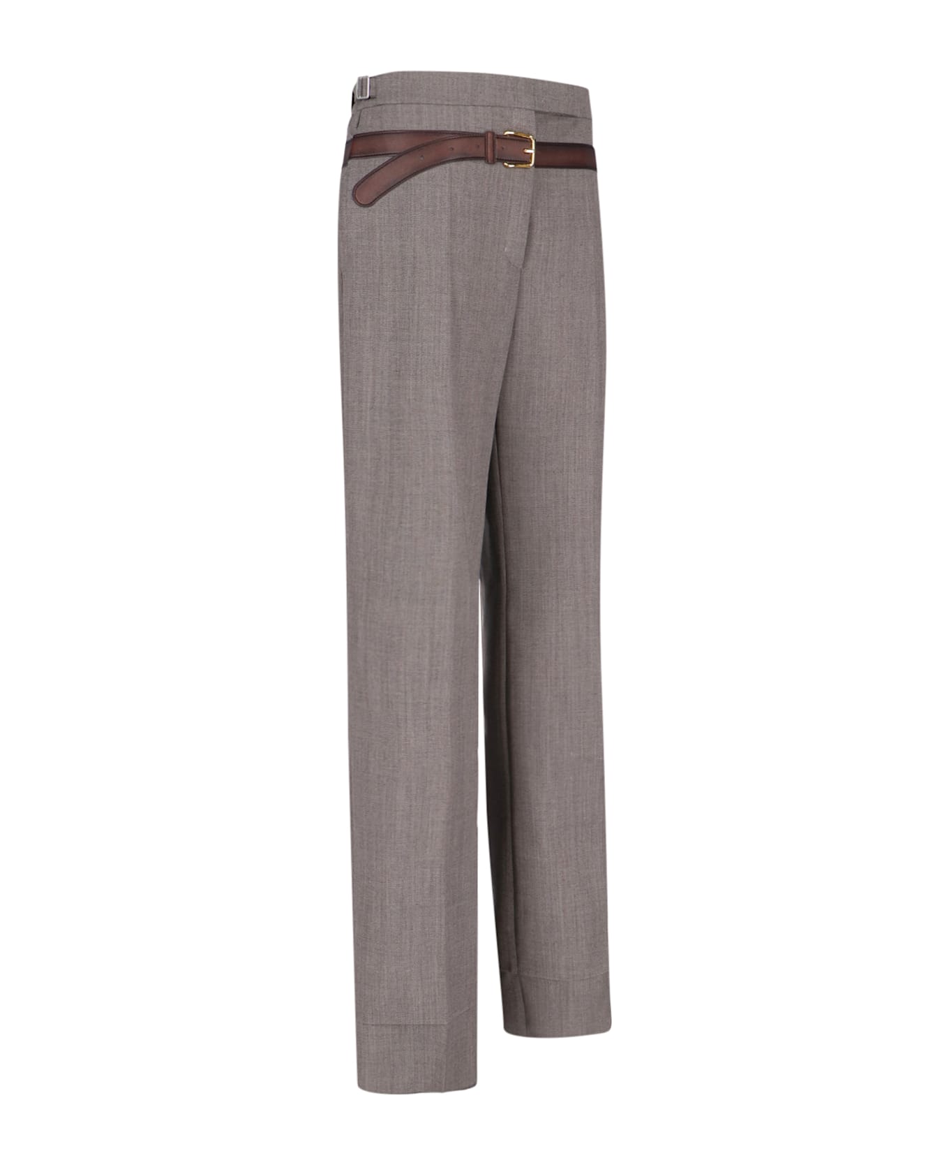 Prada Trompe-l
 Il Belted Pants - Brown