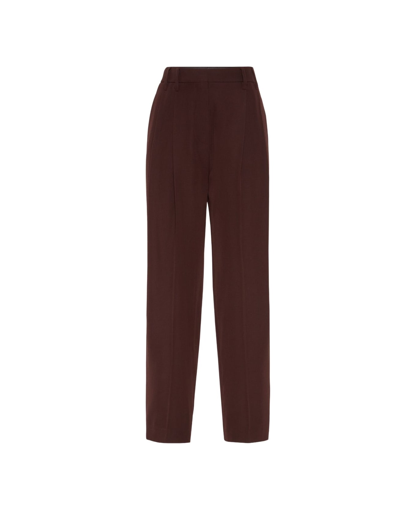 Brunello Cucinelli Wool Blend Trousers - Bordeaux