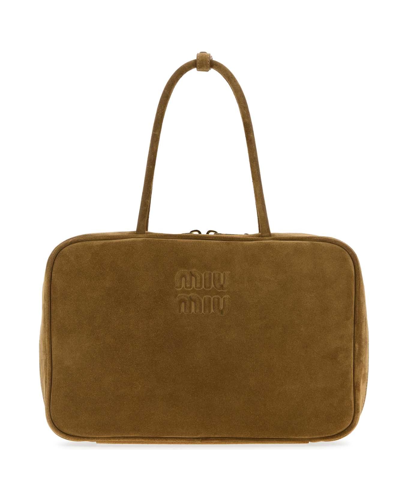 Miu Miu Beige Suede Handbag - OLIVA