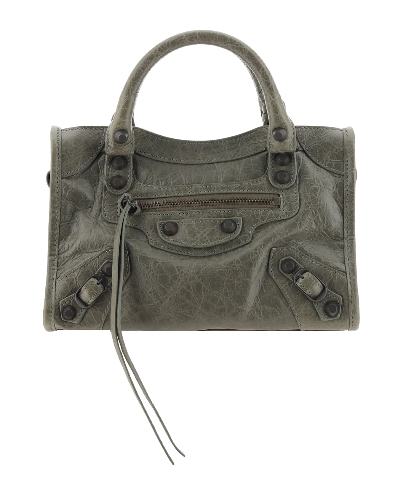 Balenciaga Army Green Leather Mini Le City Handbag - ARMYGREEN