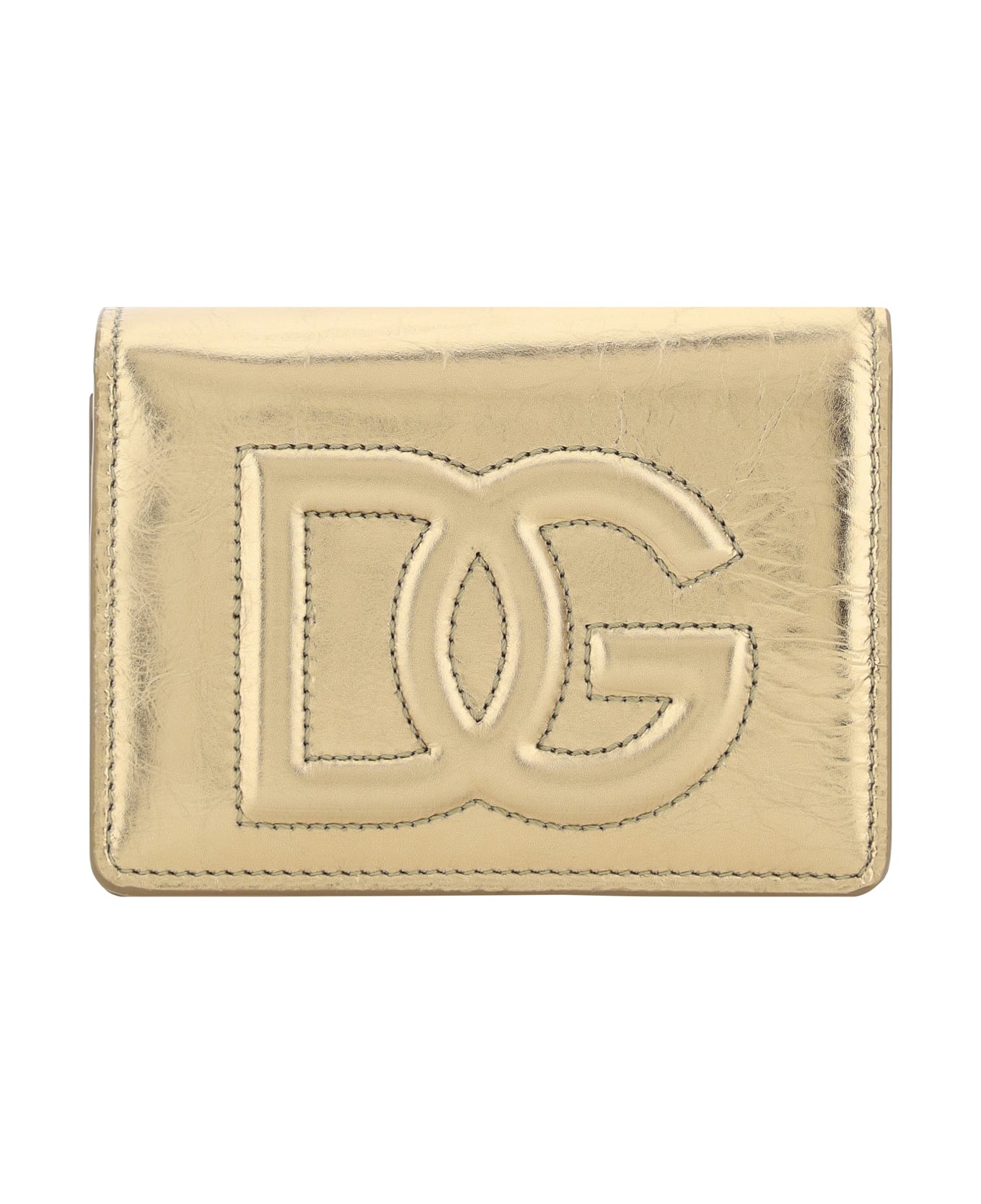 Dolce & Gabbana Logo Embossed Wallet - Oro 財布