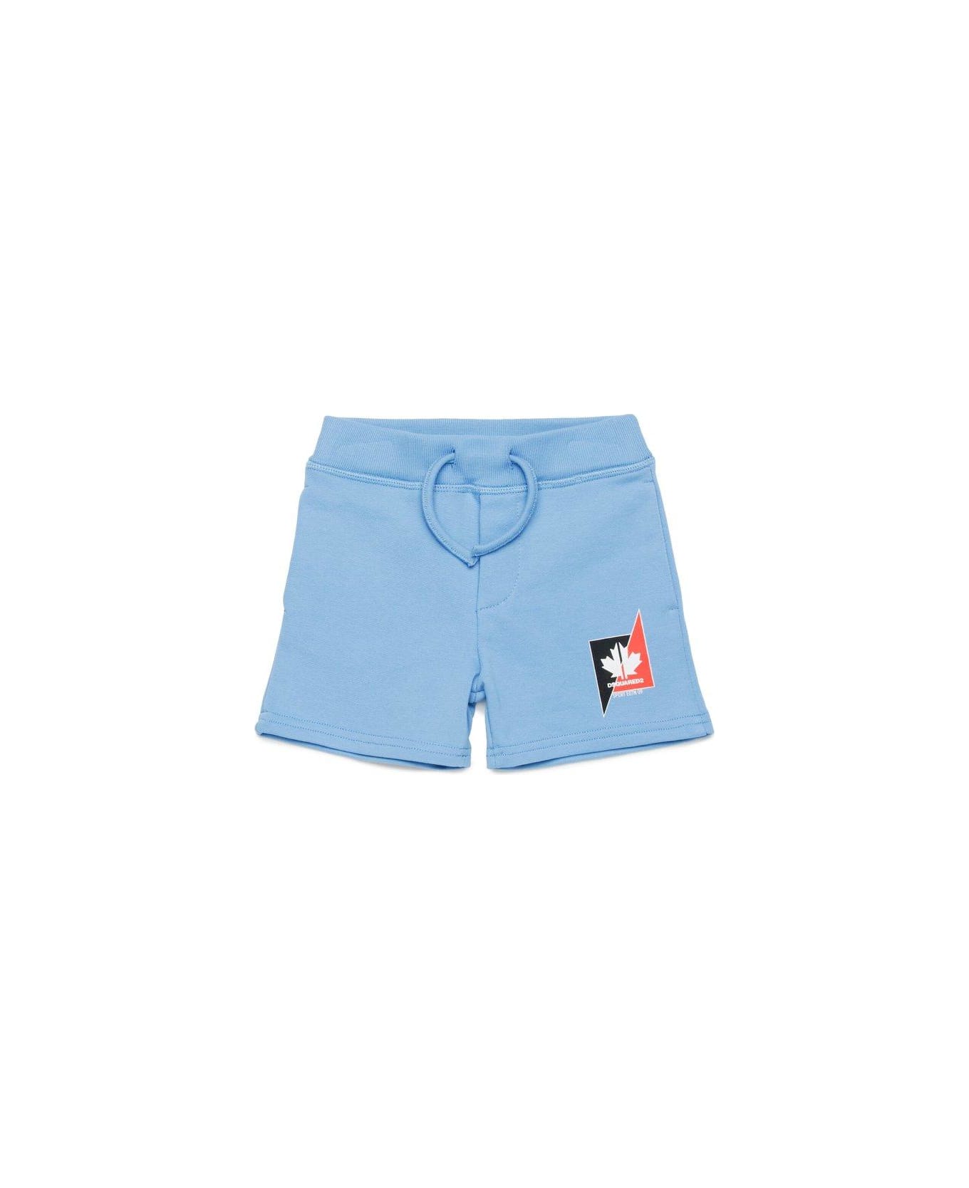 Dsquared2 Logo-printed Drawstring Shorts - Azzurro