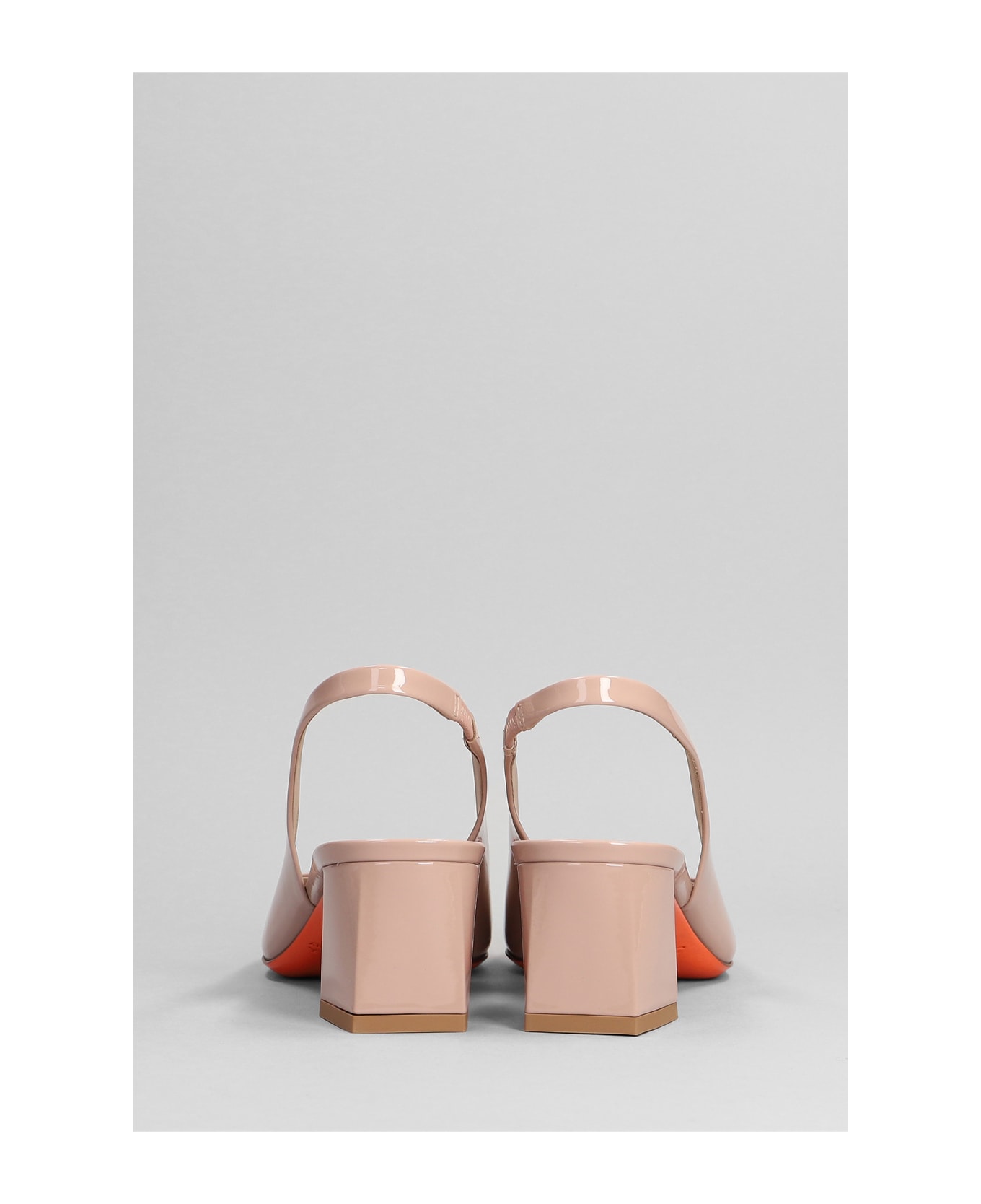 Santoni Medium Heel Slingbacks - powder