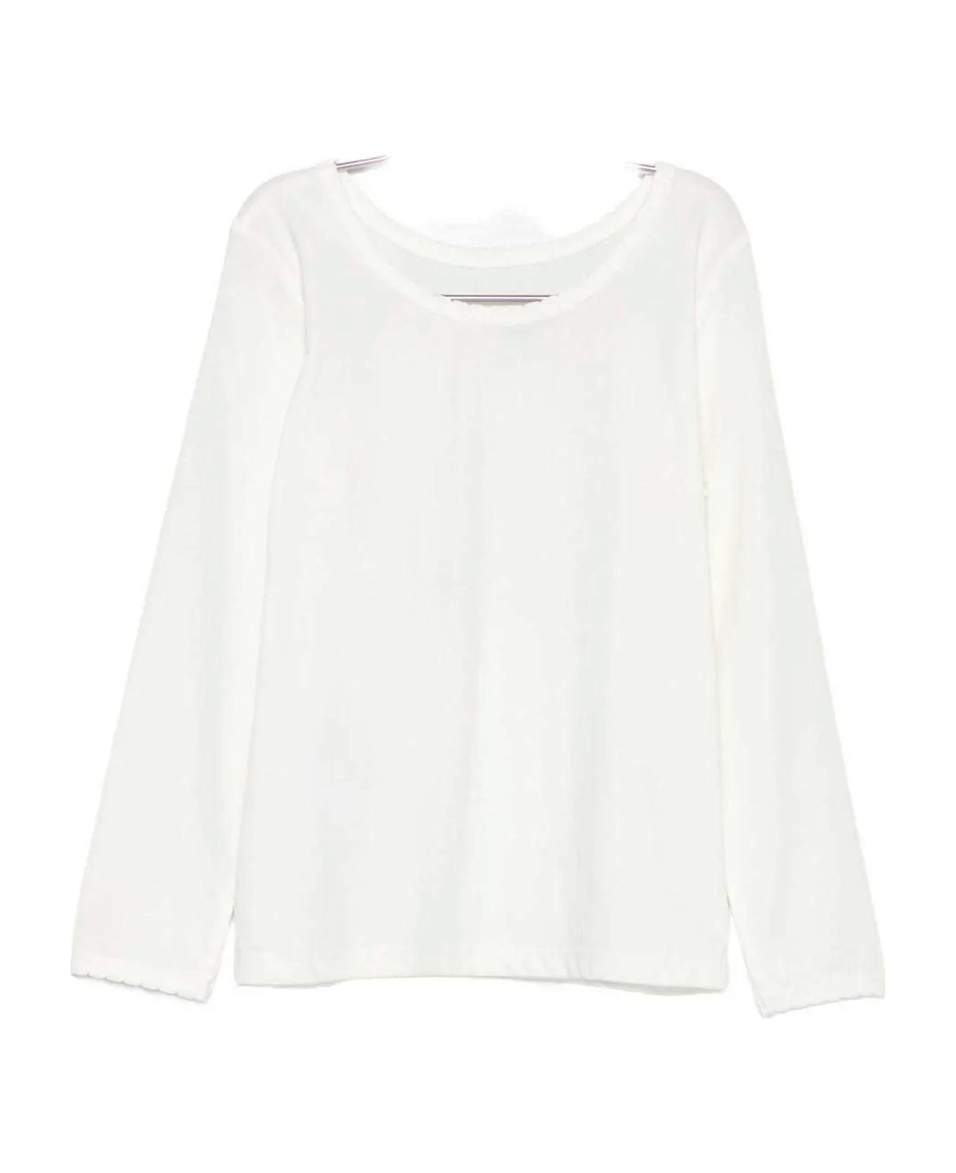Bonpoint Ivory T-shirt For Girl With Cherries - Ivory