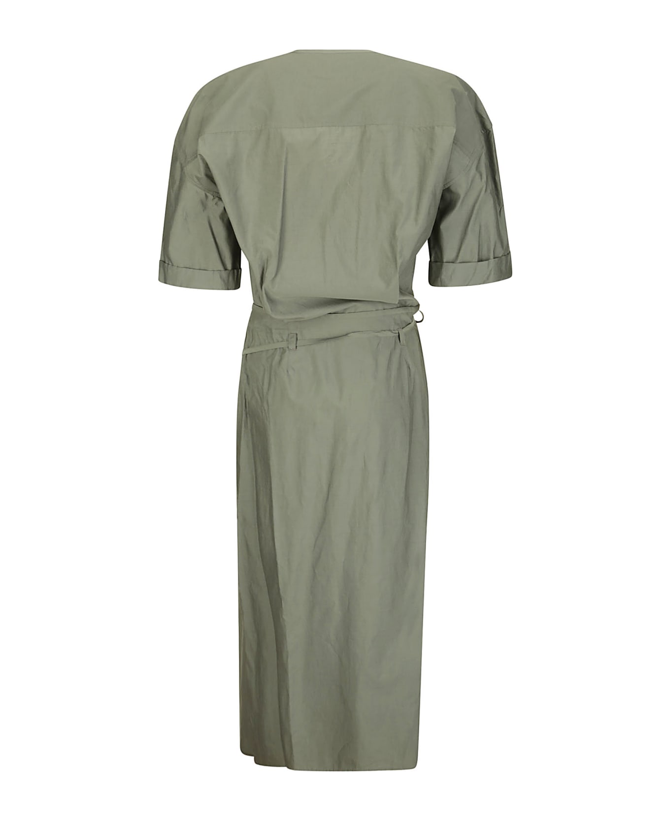 Lemaire Short Sleeve Wrap Dress - ASPHALT