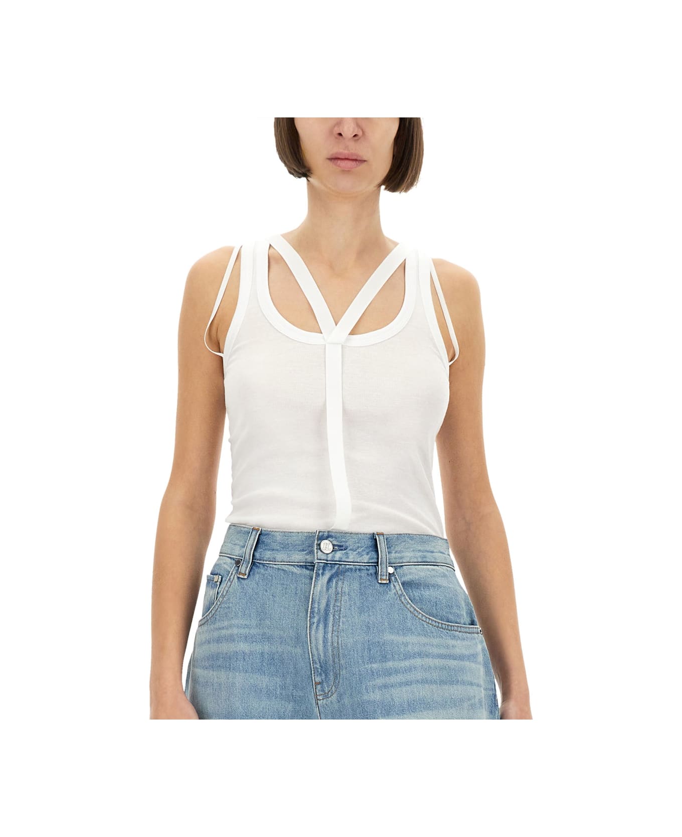Helmut Lang Top "racer" - WHITE