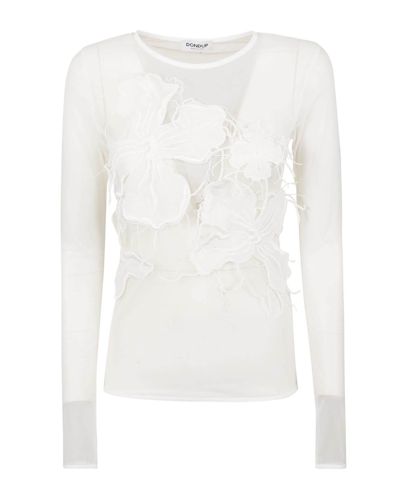 Dondup Floral See-through Shirt - White
