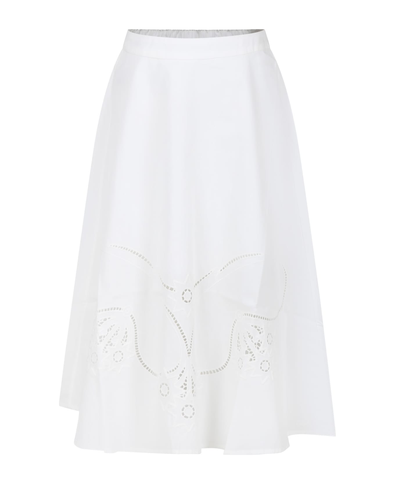 Chloé White Skirt For Girl - White ボトムス