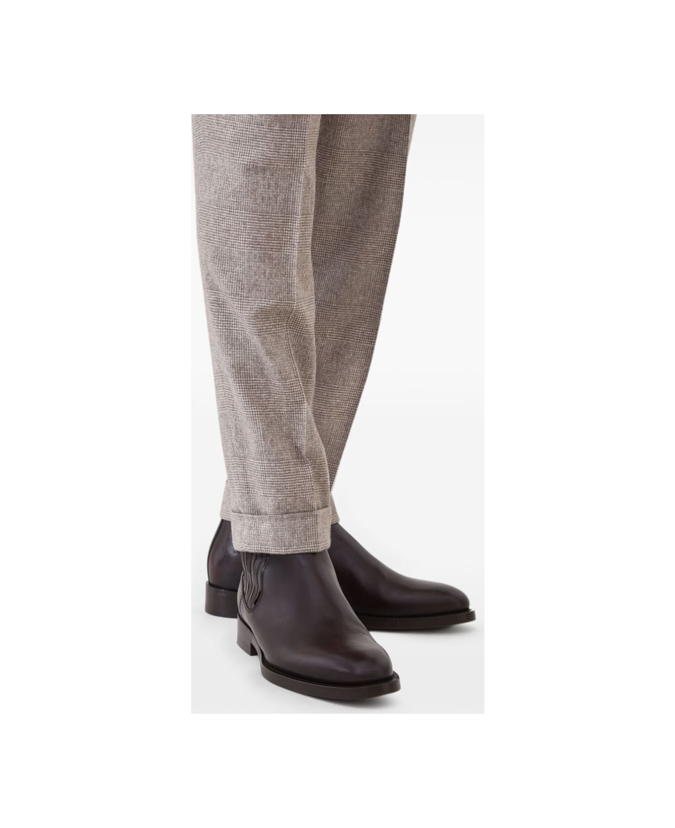 Brunello Cucinelli Leather Chelsea Boots - Marrone scuro