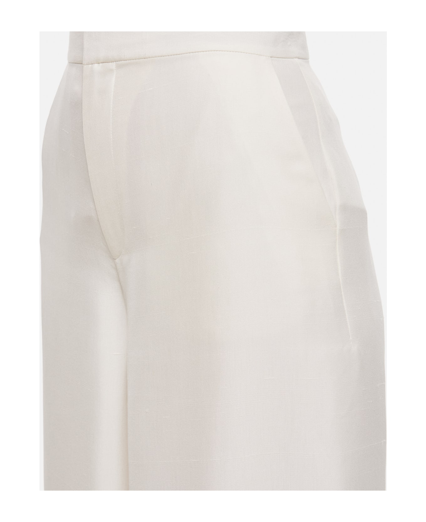 Ralph Lauren Elaine Full Length Silk Trousers - White